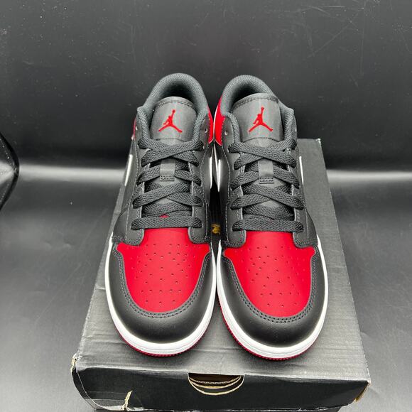 NEW Air Jordan 1 Low Bred Black Red White Size 5.5Y / 7W Women's Sneakers - Picture 4 of 10